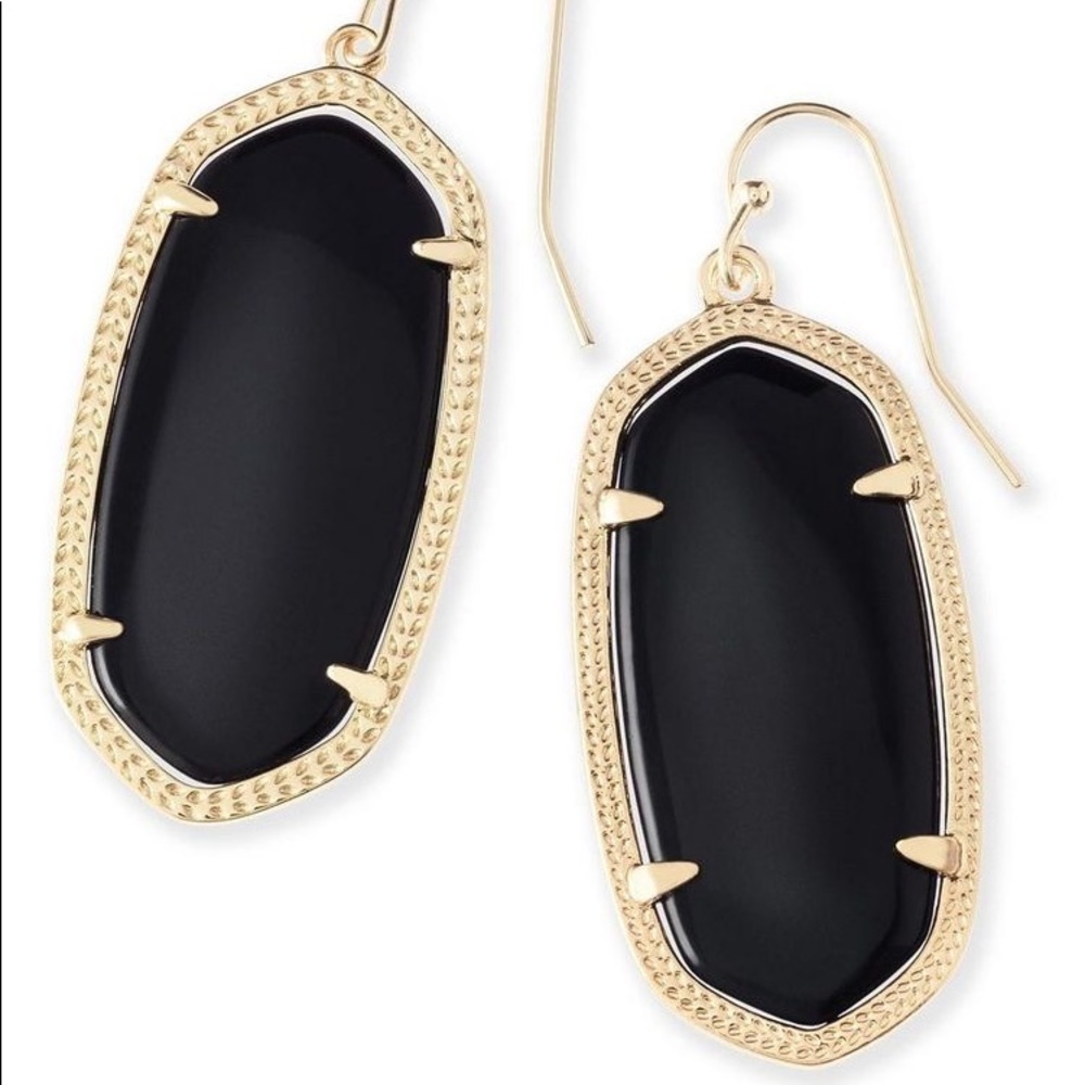Kendra Scott Elle Gold Drop Black Earrings